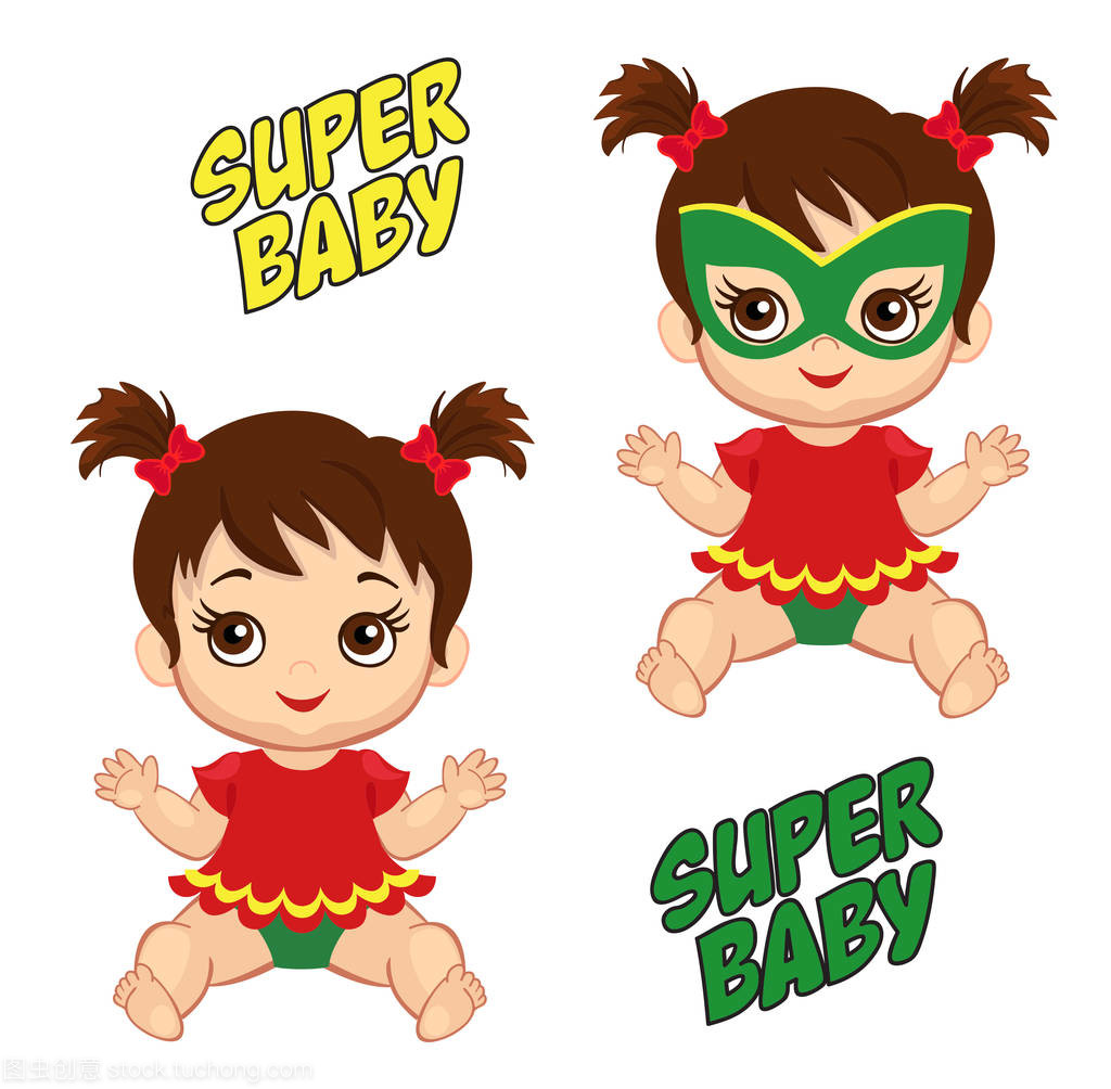 圖可愛的小寶貝女孩在一個超級英雄的服裝