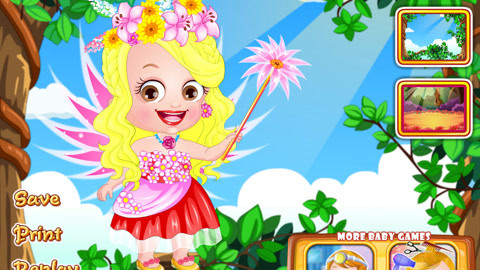 可愛寶貝成為花仙子游戲