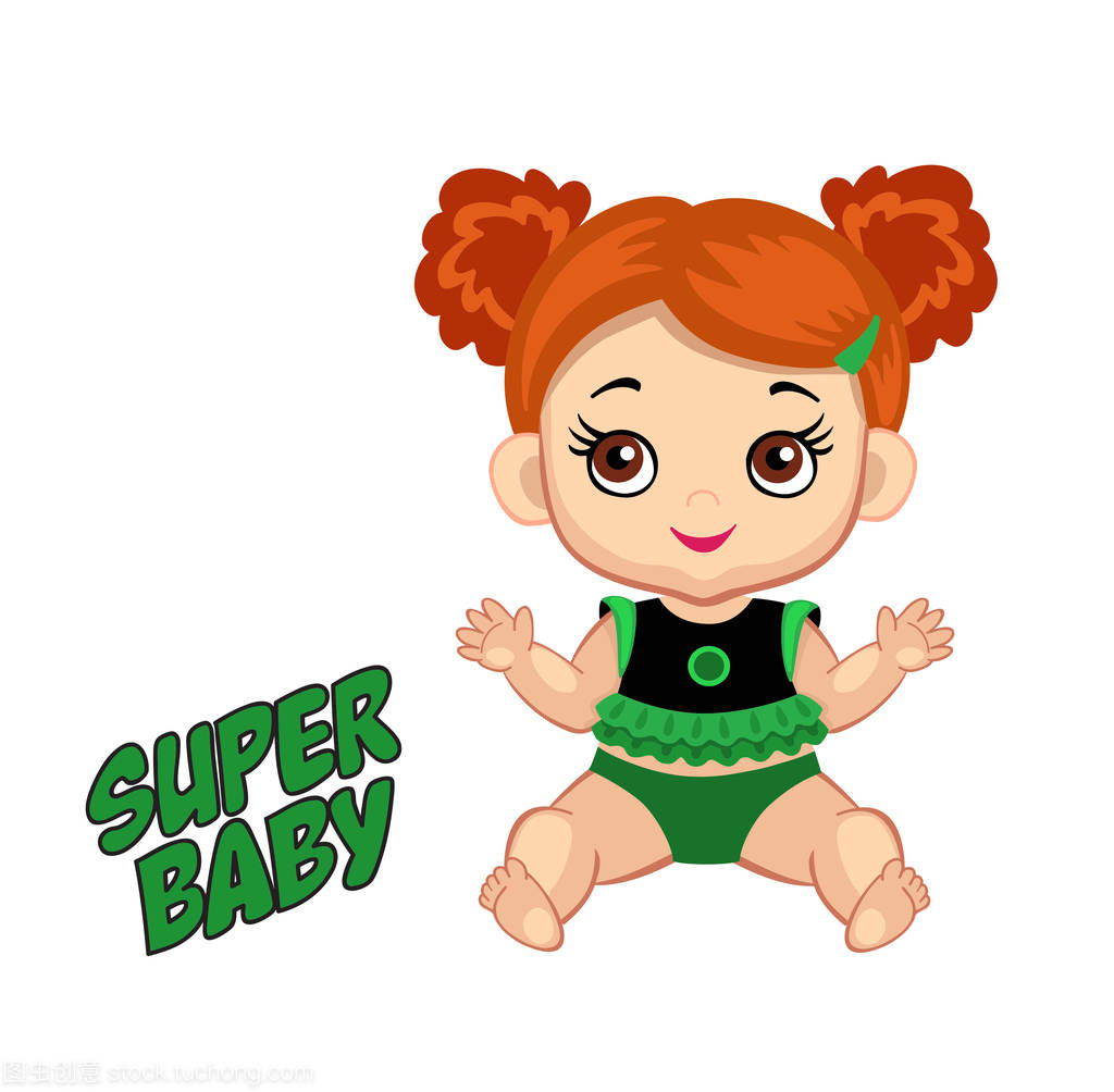 圖可愛的小寶貝女孩在一個超級英雄的服裝