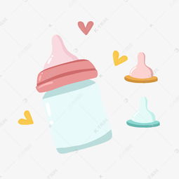 清新卡通嬰兒奶瓶奶嘴設(shè)計素材免費下載推薦